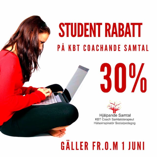 Nyhet - Student rabatt på 30% på alla KBT Coachande samtal fr.o.m 1 juni.